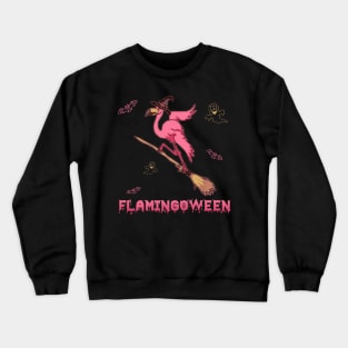 Flamingoween Shirt Funny Flamingoween Witch Halloween Crewneck Sweatshirt